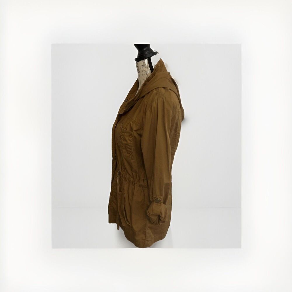 Maurices Utility Jacket Women's Medium Brown Military Anorak Roll Tab Sleeve NWT - Picture 5 of 11